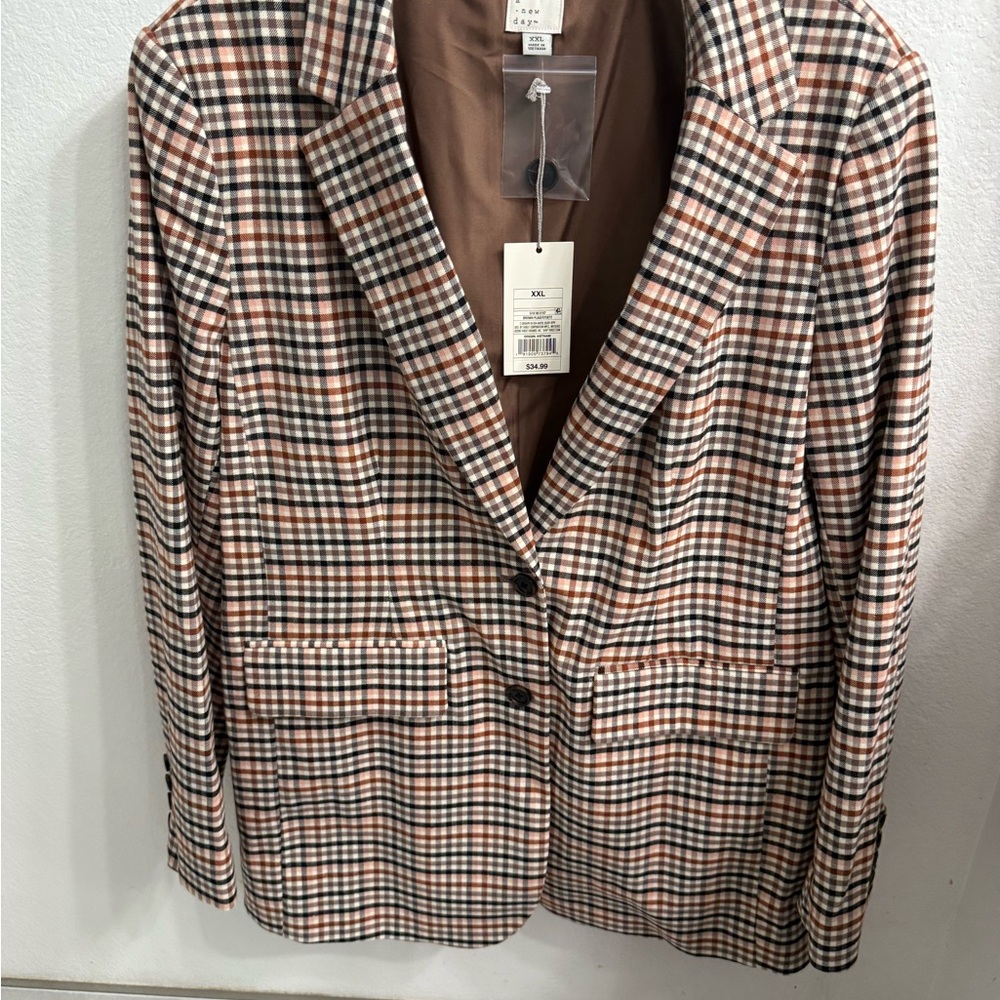 Plaid Blazer Jacket - New with Tags